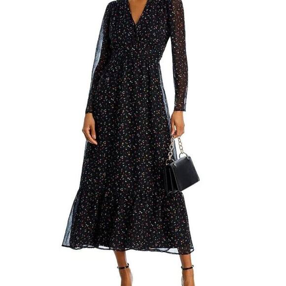 AQUA NWT BLACK COTTAGE CORE FLORAL DRESS SIZE SMALL 1217 - Picture 1 of 10
